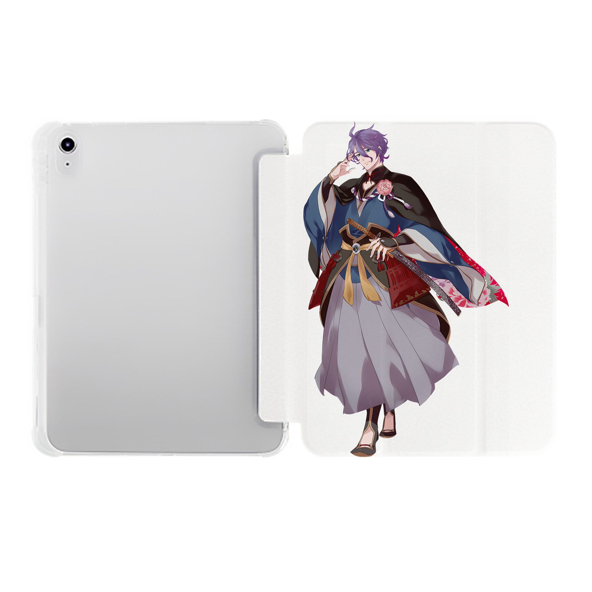 （画像用） 刀剣乱舞 Touken Ranbu IPad ケース ペン収納付き 三つ折りスタンド PUレザー×シリコン 対応機種9.5/10.5/10.9インチ